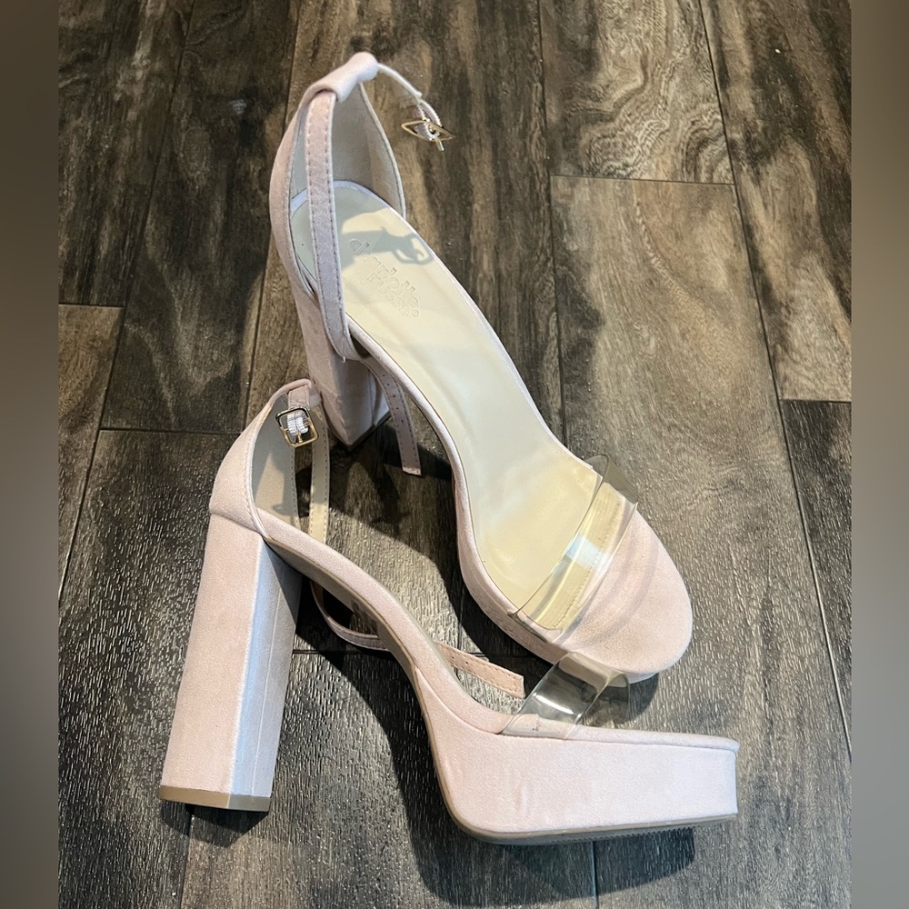 Charlotte Russe Blush Block Heel Sandals